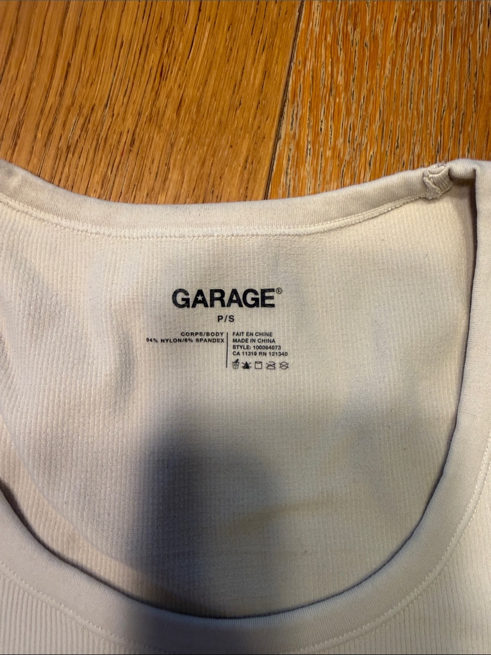 Garage White Ribbed Scoop Neck Crop Tee - Picture 2 of 4